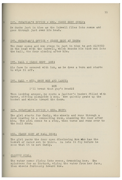 Moe Howard's 29pp. Script Dated April 1944 for The Three Stooges Film ''Three Pests in a Mess'' -- Very Good Condition